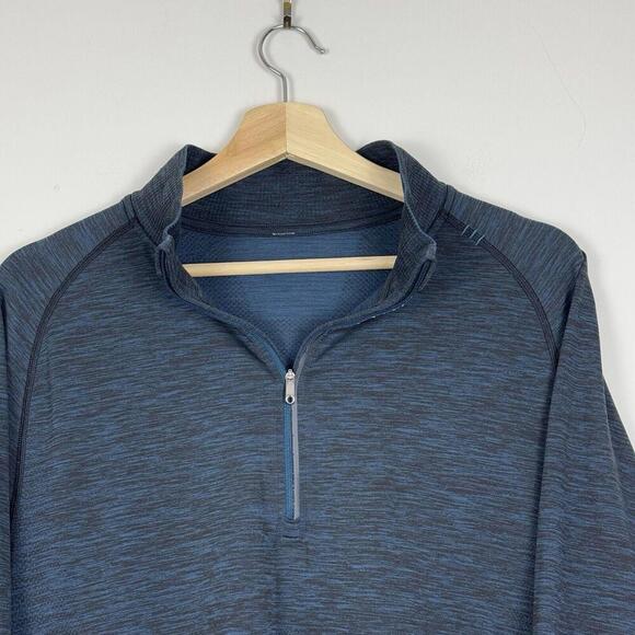 Lululemon Men’s Metal Vent Tech Half Zip Sweatshirts Sz L Navy Lightweight Gym - Picture 2 of 8